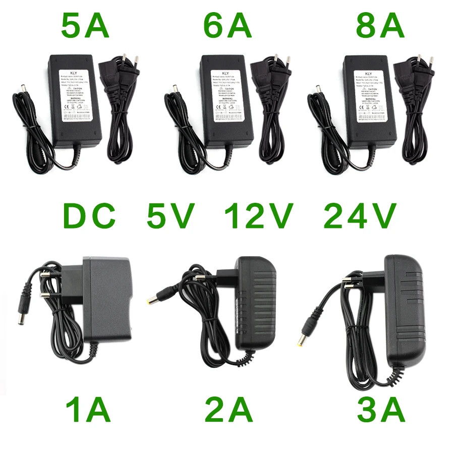 Power Supply Adapter DC 5V 12V 24V 1A 2A 3A 5A 6A 8A Universal Charger for Hoverboard, Toy Car, Photography Lights, LED AC 220V