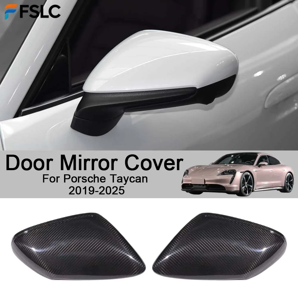 

Car Rearview Accessories Door Mirror Cover For Porsche Taycan 2019-2025 Carbon Fiber Cars Accessories Styling Upgrade