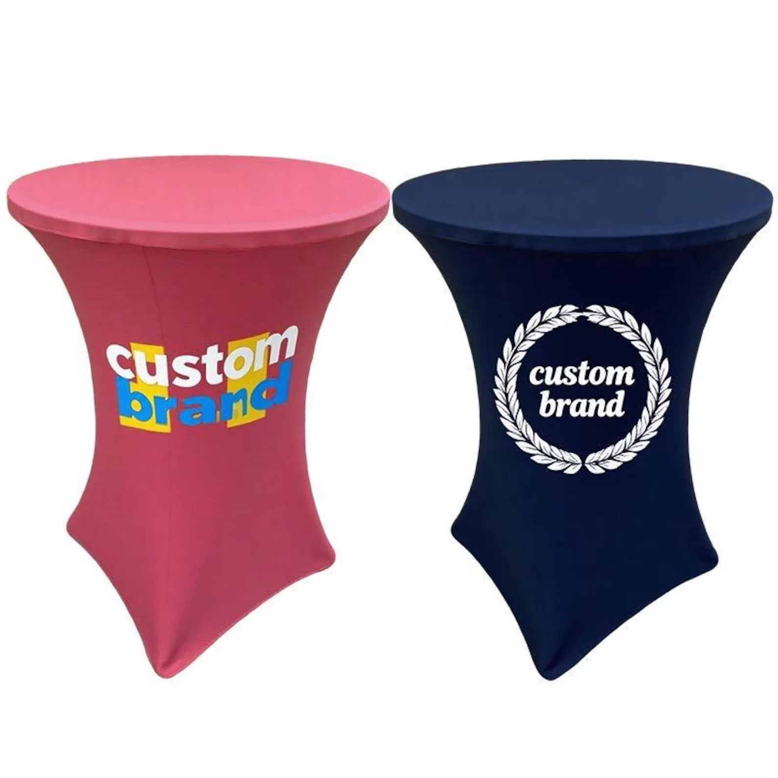 Round Digital Print Cocktail Stand Cover Spandex Stretch Table Cloth for Wedding Birthday Party Event Christmas 80cm