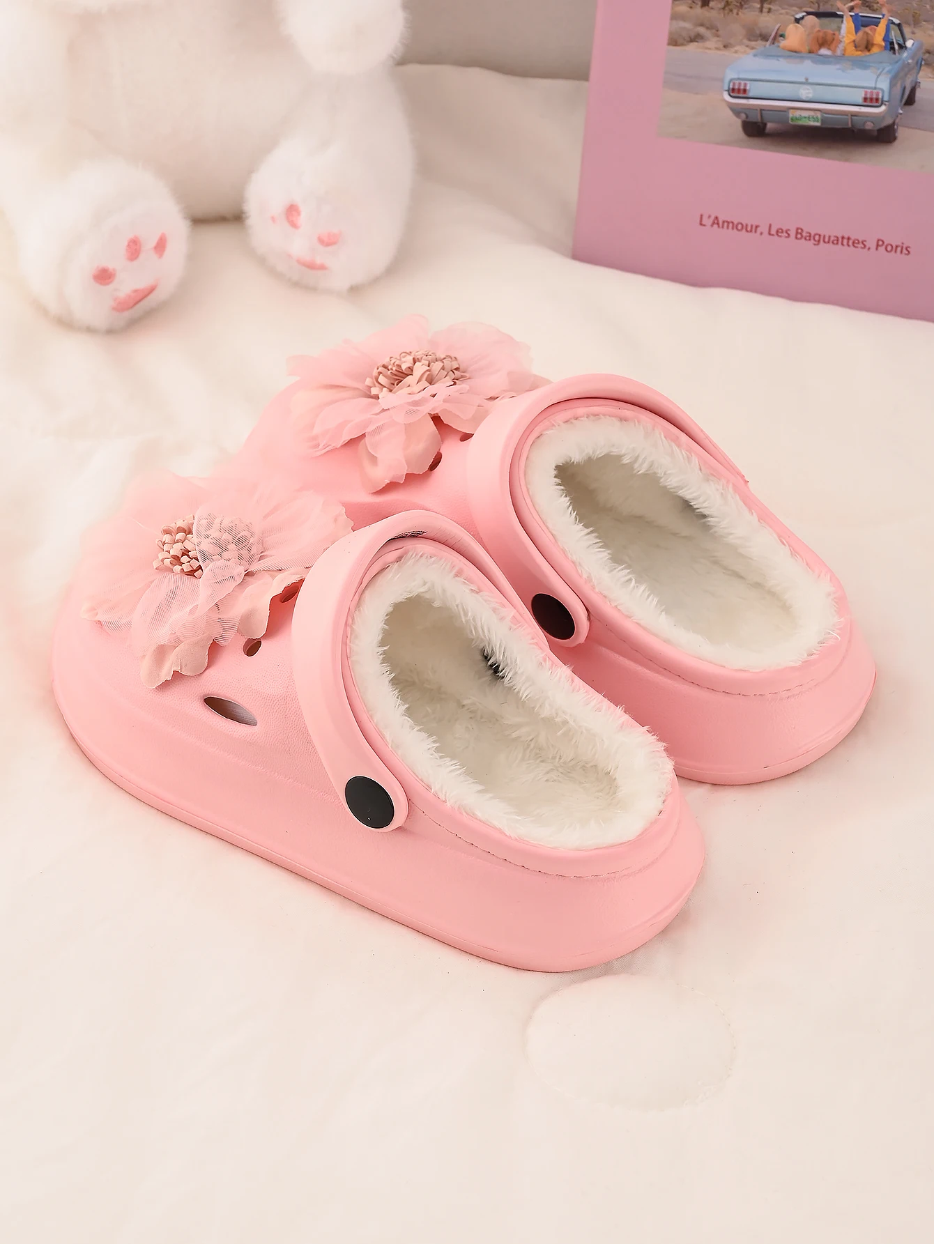 

Children's Slippers Flower-shaped Synthetic Girls' Winter Indoor Home Warm Slipper