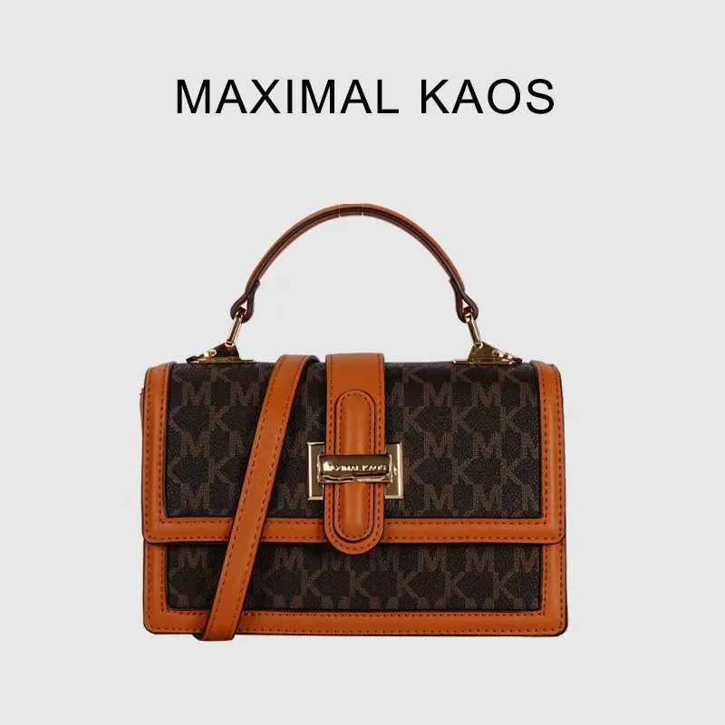 

MAXIMAL KAOS Light Luxury Old Flower Handheld Shoulder Bag Diagonal Cross Bag Women's Bag