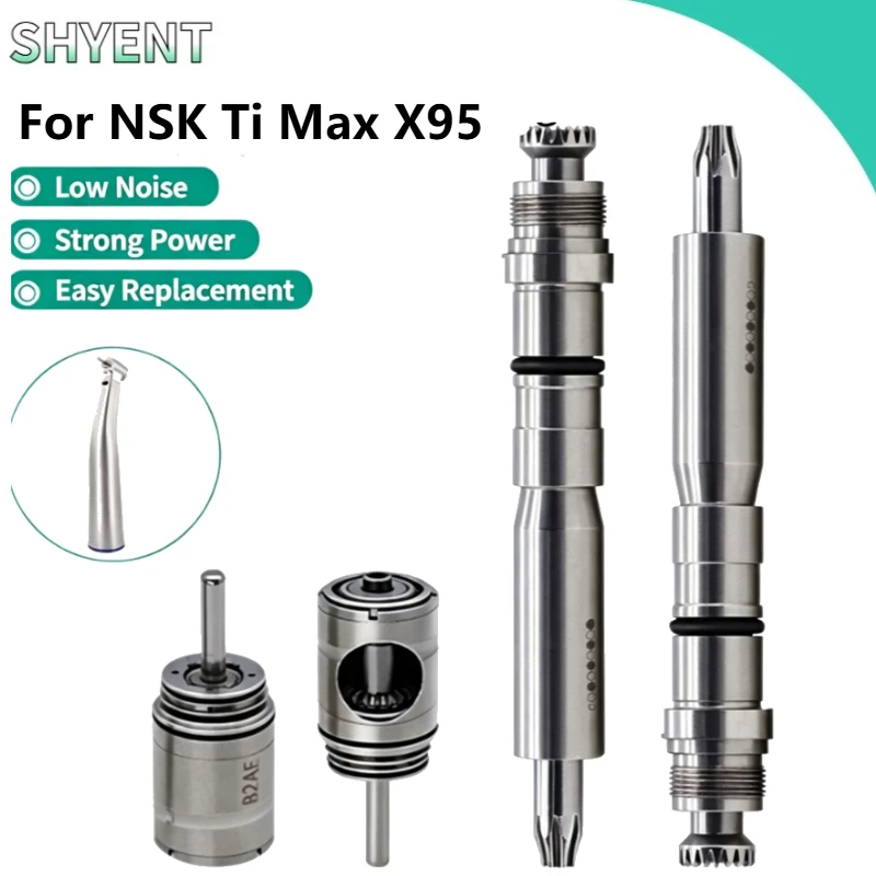 Dental 1:5 Speed Increasing Contra Angle Rotor & Shaft Assembly for NSK Ti Max X95 Handpiece Replacement Cartridge Repair Partss