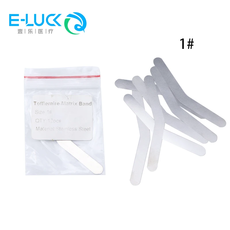 12Pcs/Bag Dental Matrix Bands Dental Matrix Tooth Repair Tools #1/#2/#3/#4 Dentist Clinic Tools