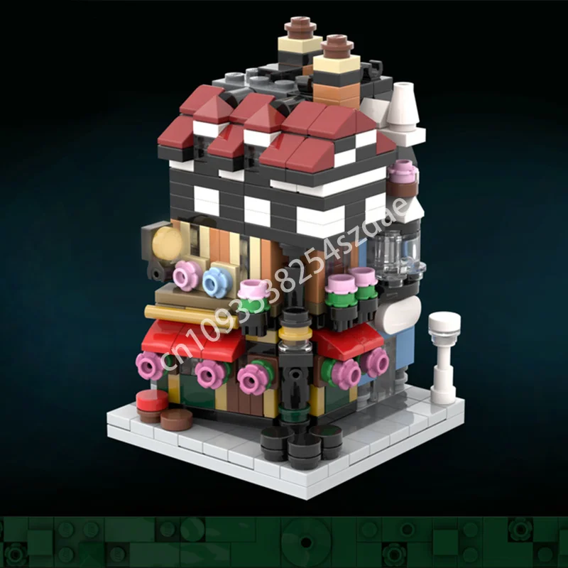 

395 шт. MOC мини модульный уголок тудор модульные здания мини-строительные блоки пластиковая сборка креативная рождественская игрушка в подарок