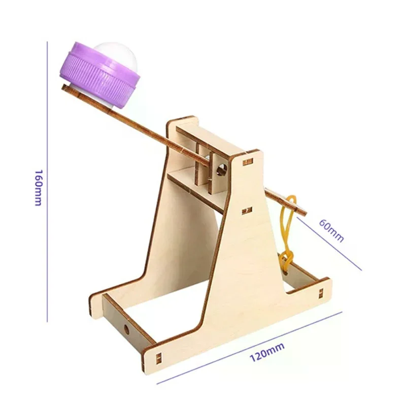 Wooden Catapult Model Kit DIY Trebuchet Educational Science Assembly Building Blocks Toys for Children Physics Experiment Games