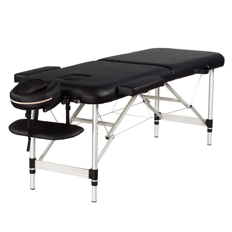 

Professional Height Adjustable Leather Aluminum Massage Table Folding Body Spa Bed Massage