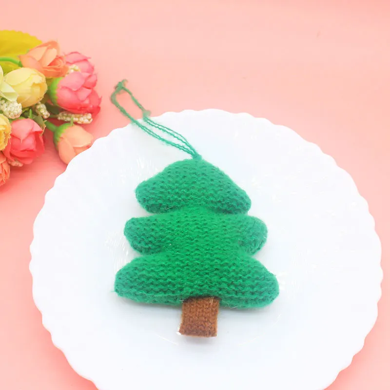 3 Stück Cartoon-Weihnachtsbaum-Anhänger, gestrickte Ornament-Serie, DIY-Material für Schuh-, Socken- und Taschendekoration – Detail 10