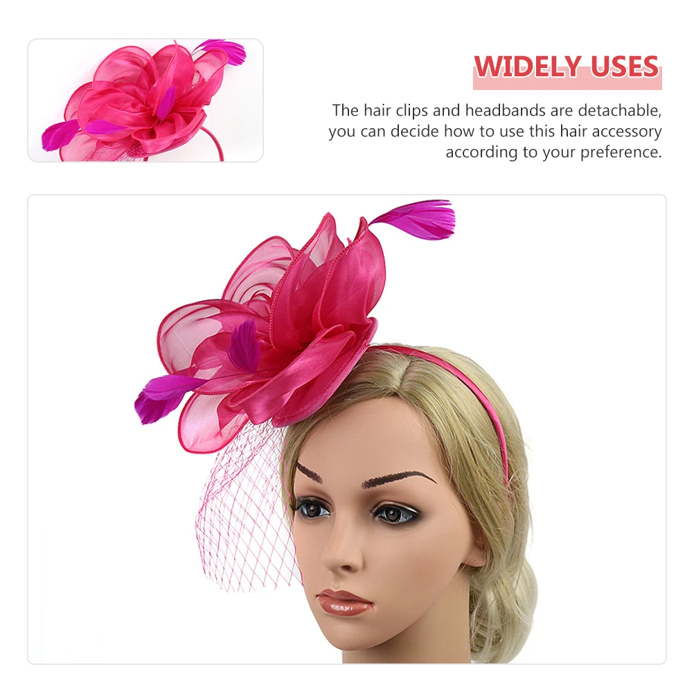 

Fascinator Headpiece Detachable Flower Clip Headband for Prom Banquet Tea Party Wedding Cocktail Party Fascinators