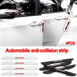 4PCS Black/transparent RUBBER Car Bumper Anti-collision Strips Door Protector Sticker Auto Accessorie For Volkswagen POLO passat