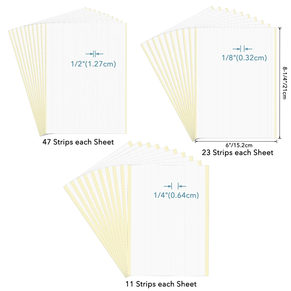 60-120Sheets Pre-Cut Masking Strips 1/8