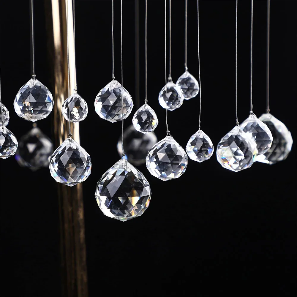20mm Clear Transparent Glass Faceted Balls Cut-faceted Crystal Chandelier Ball For Home Hotel Lamp Decor