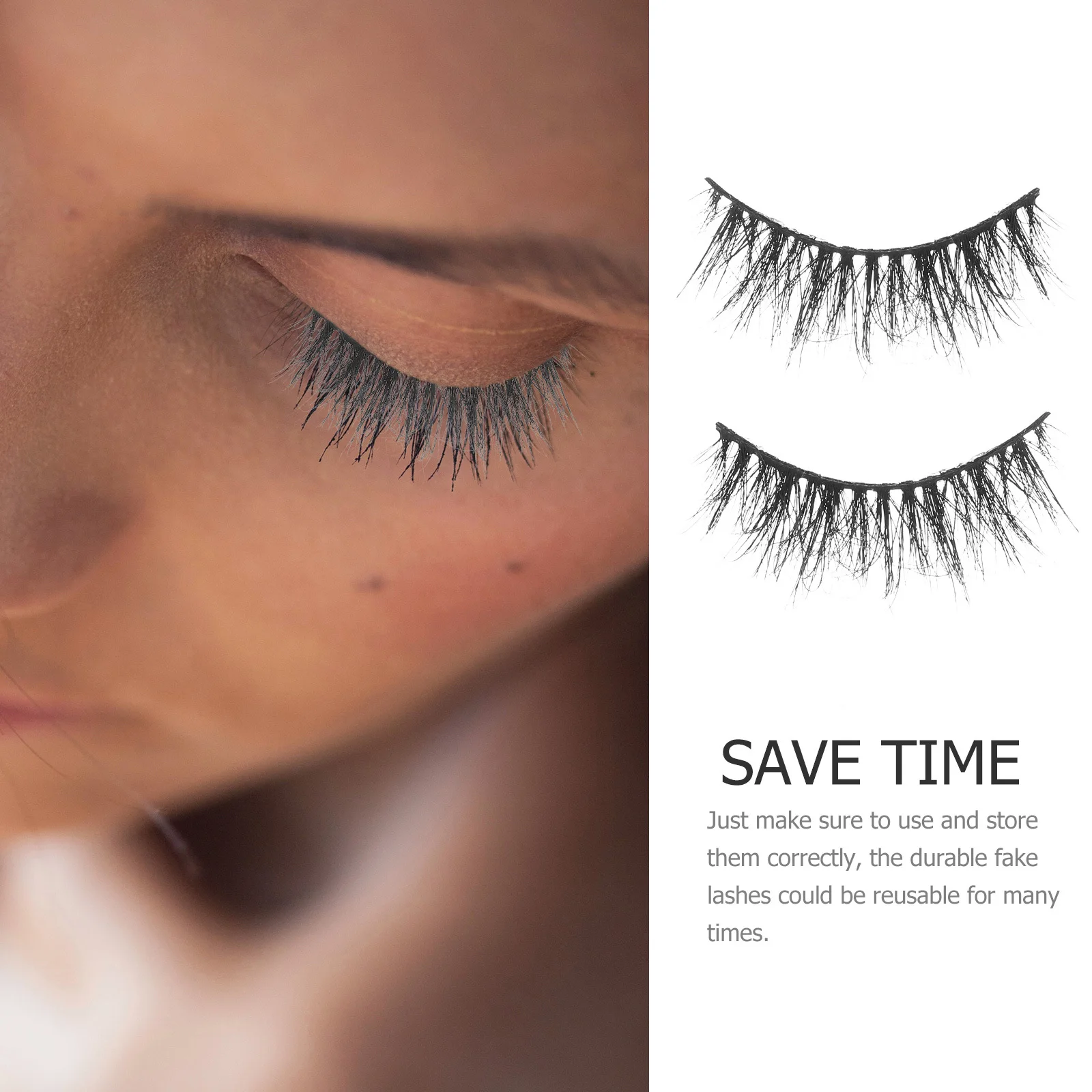 

1Pair False Eyelash Extensions Long Thick Lash for Women Natural Look Daily Party Club Date Eyelash Extensions