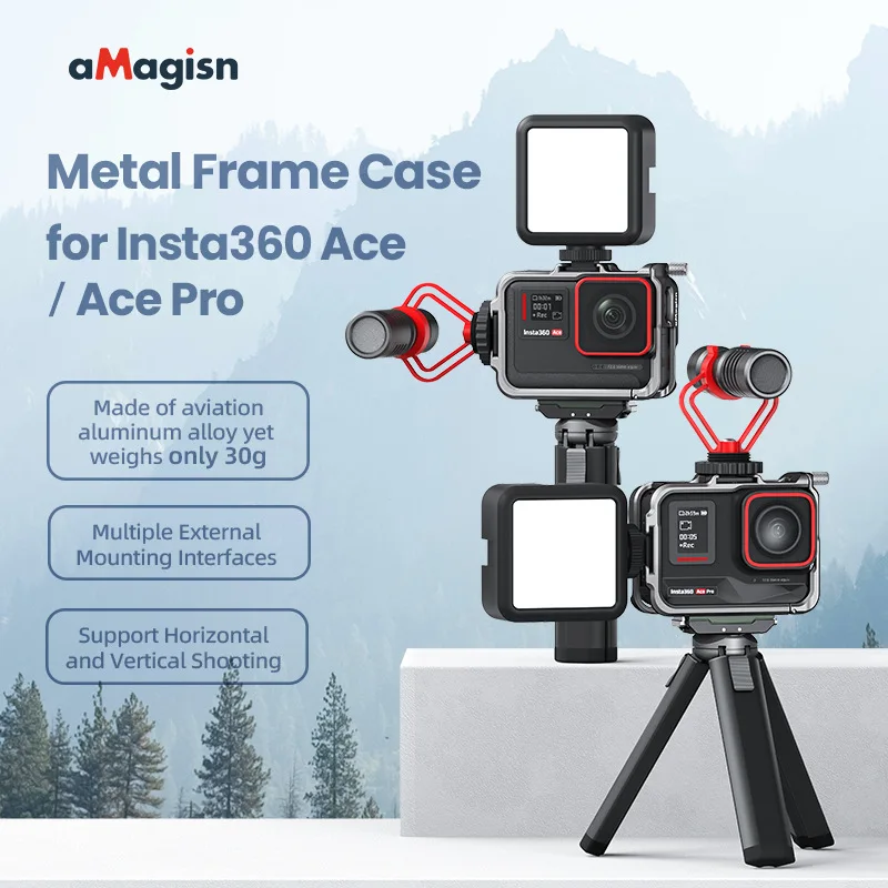 For Insta360 Ace/Ace Pro Aluminium Alloy Metal Frame Cage Ultra Light Quick Release Protective Border Bezel Camera Accessories