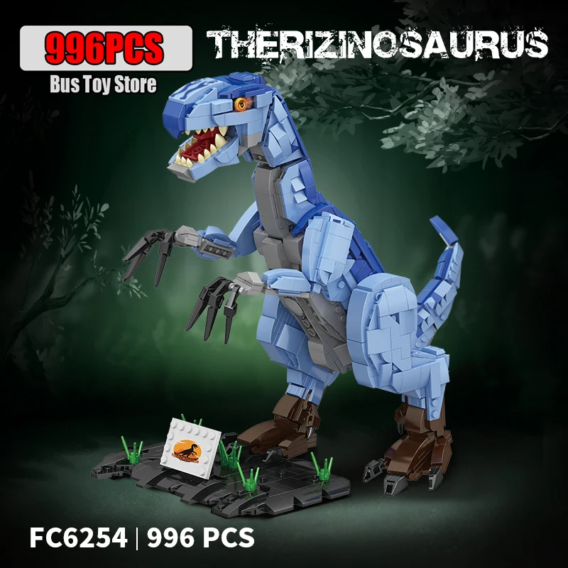 996pcs Jurassic Dino World Giganotosaurus Building Kits Bolcks Bricks Therizinosaurus Dinosaurs Park Figures DIY Toys Kids Gifts