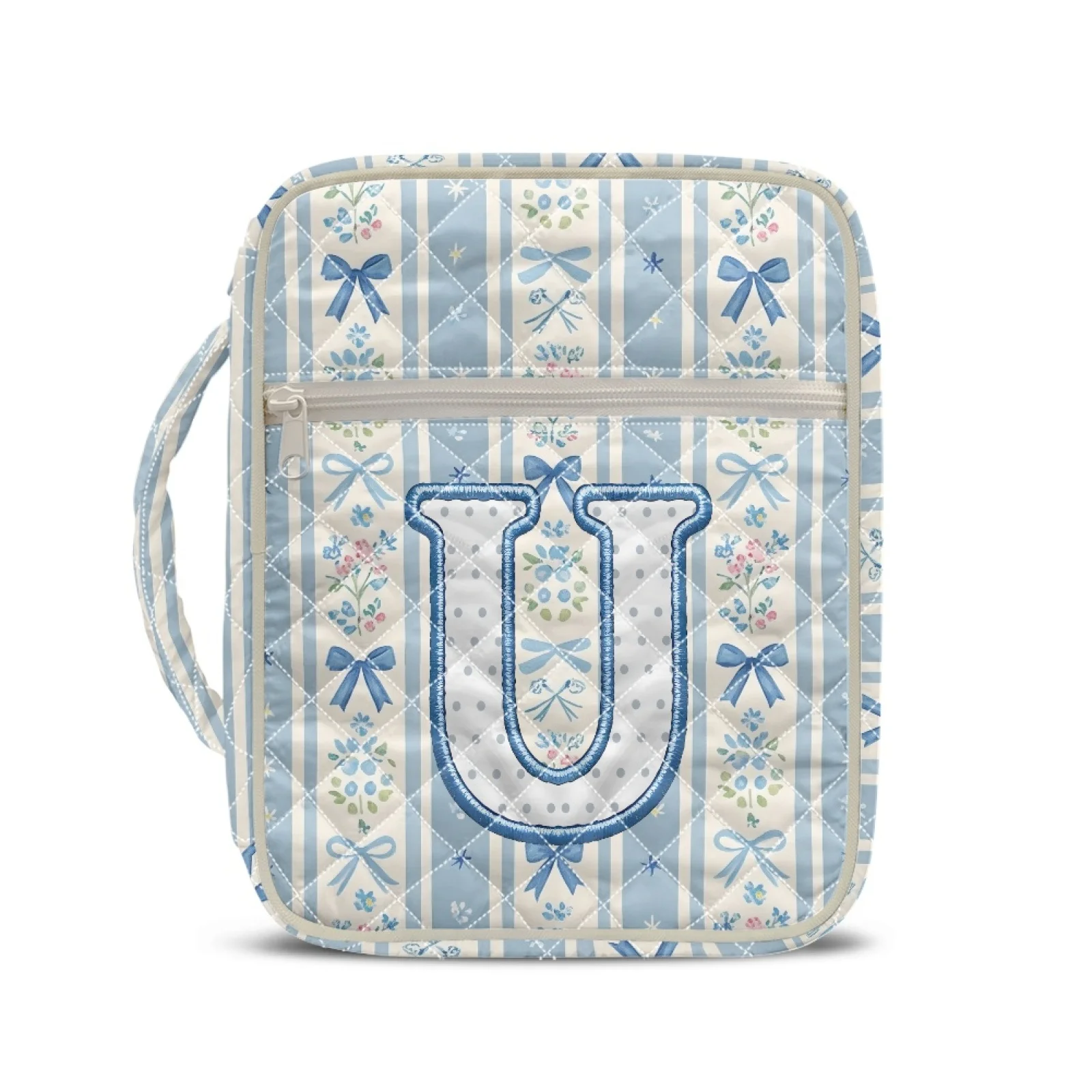 Coloranimal Monogram Letter U Quilted Bible Case Featuring Handle Carry for Scripture Study and Casual Outings 2026 Collection