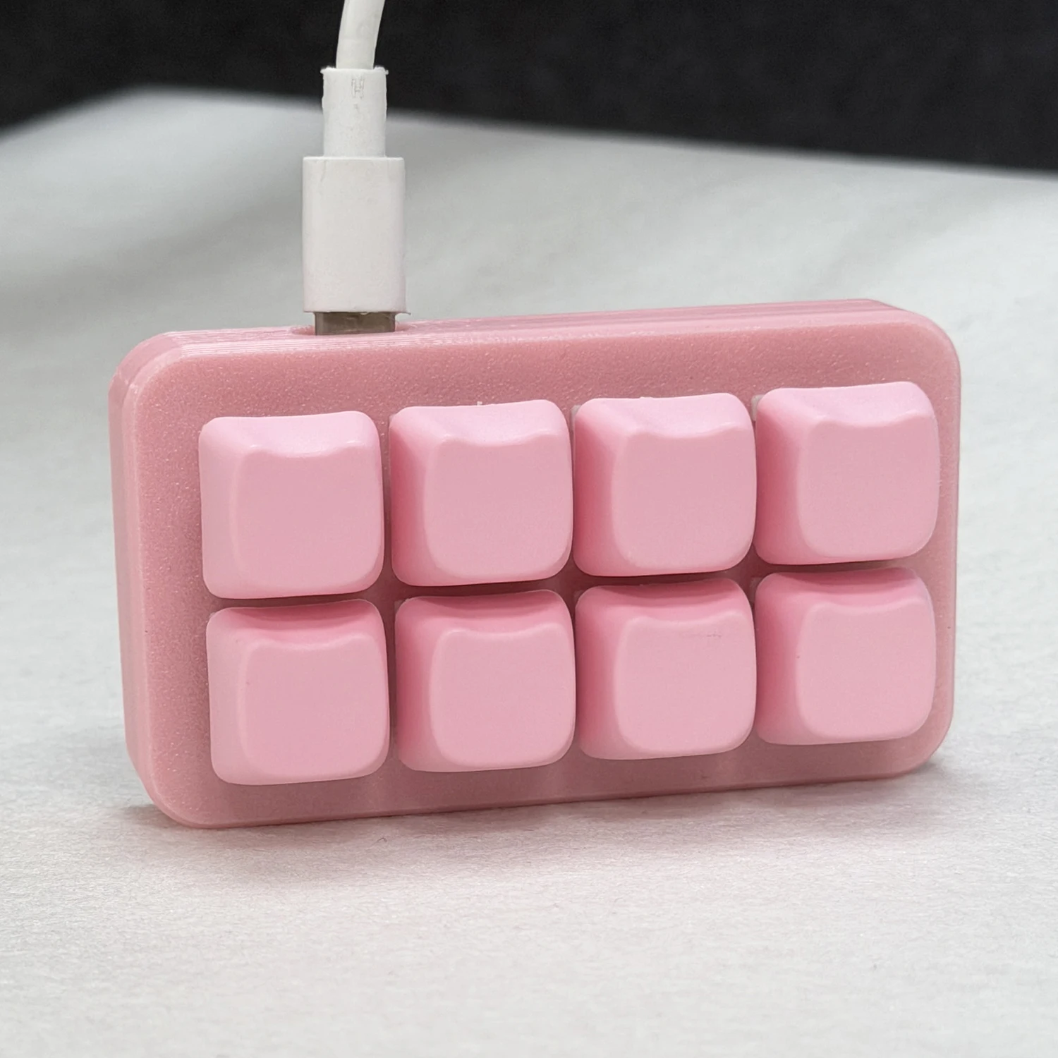 New MAO PBT Keycap 8Key RGB Backlit Pink Cute Cat Keyboard VAL Wired USB 8 Key Programmable Keyboard