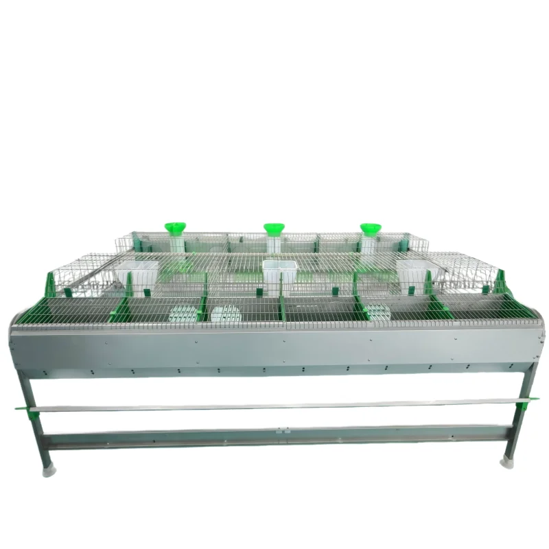 12 Female Rabbit Cages on the First Floor New 12 Galvanized Single-layer Breeding Rabbit Cage