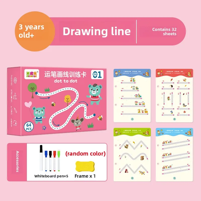 The Pen Control Training Card Practice for Erasing Pens Copying Numbers Tracing Pens Connecting Lines and Concentration Training