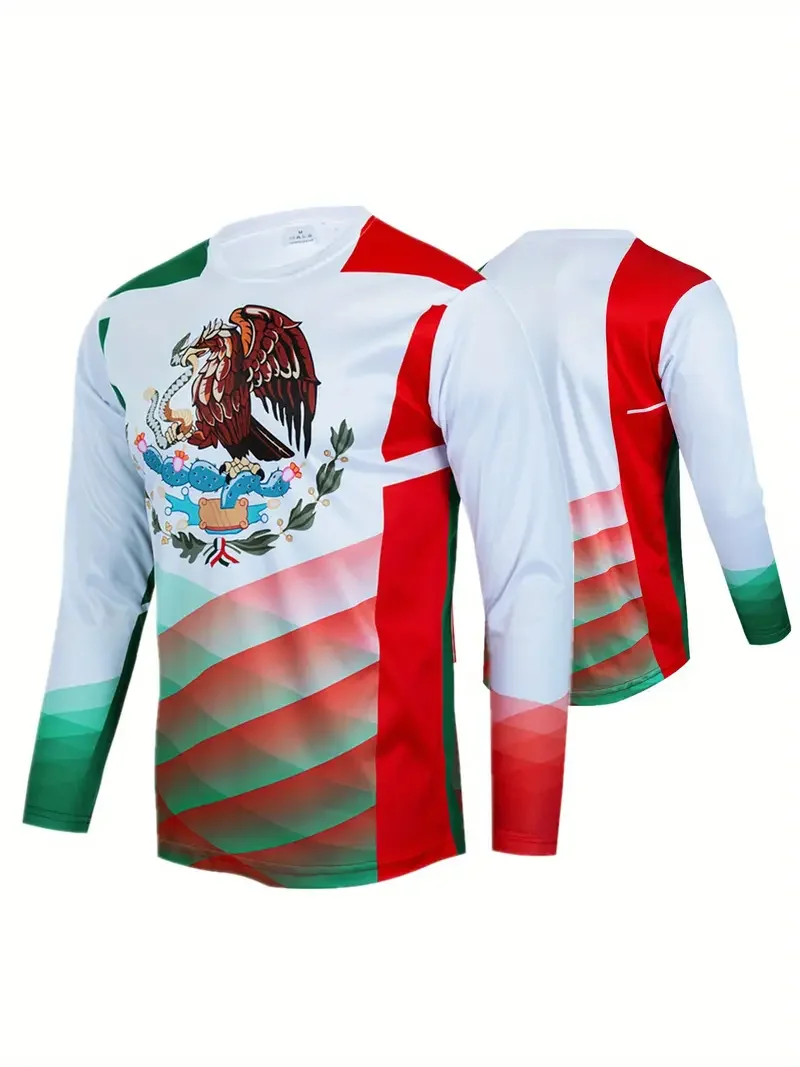 Fashion Mexican Flag T-Shirts Mexico 3D Print Men Woman Long Sleeve T Shirt Streetwear Oversized Harajuku Kids Tees Top Clothing #5