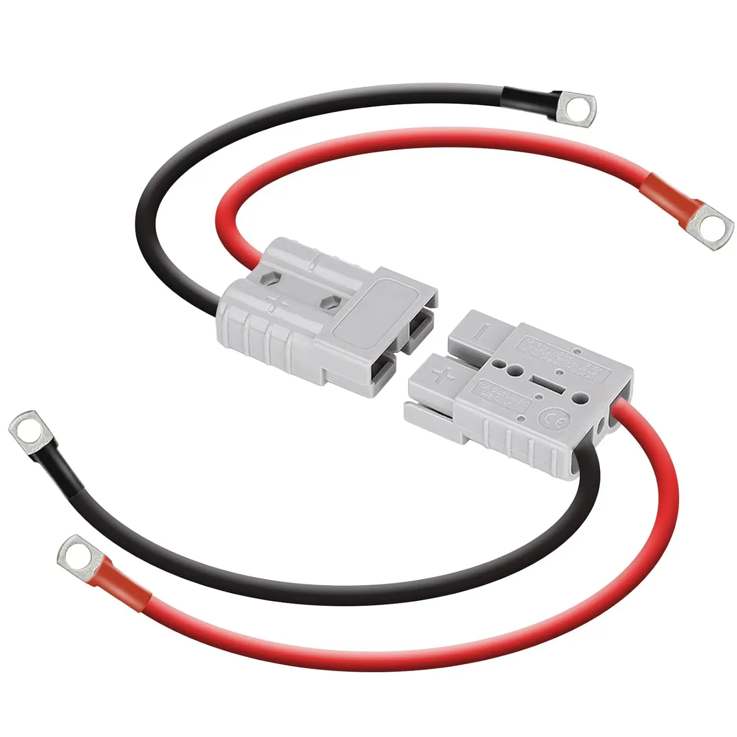 2PCS 50A Trolling Motor Plug Battery Quick Connector 8AWG 40CM Battery Cables with Terminal Quick Connectors For RV Trailer