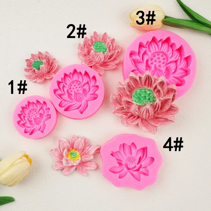 

Lotus Shape Silicone Mold Large, Medium And Small Lotus Seed Chocolate Fondant Scented Candle Cake Decoration Mold