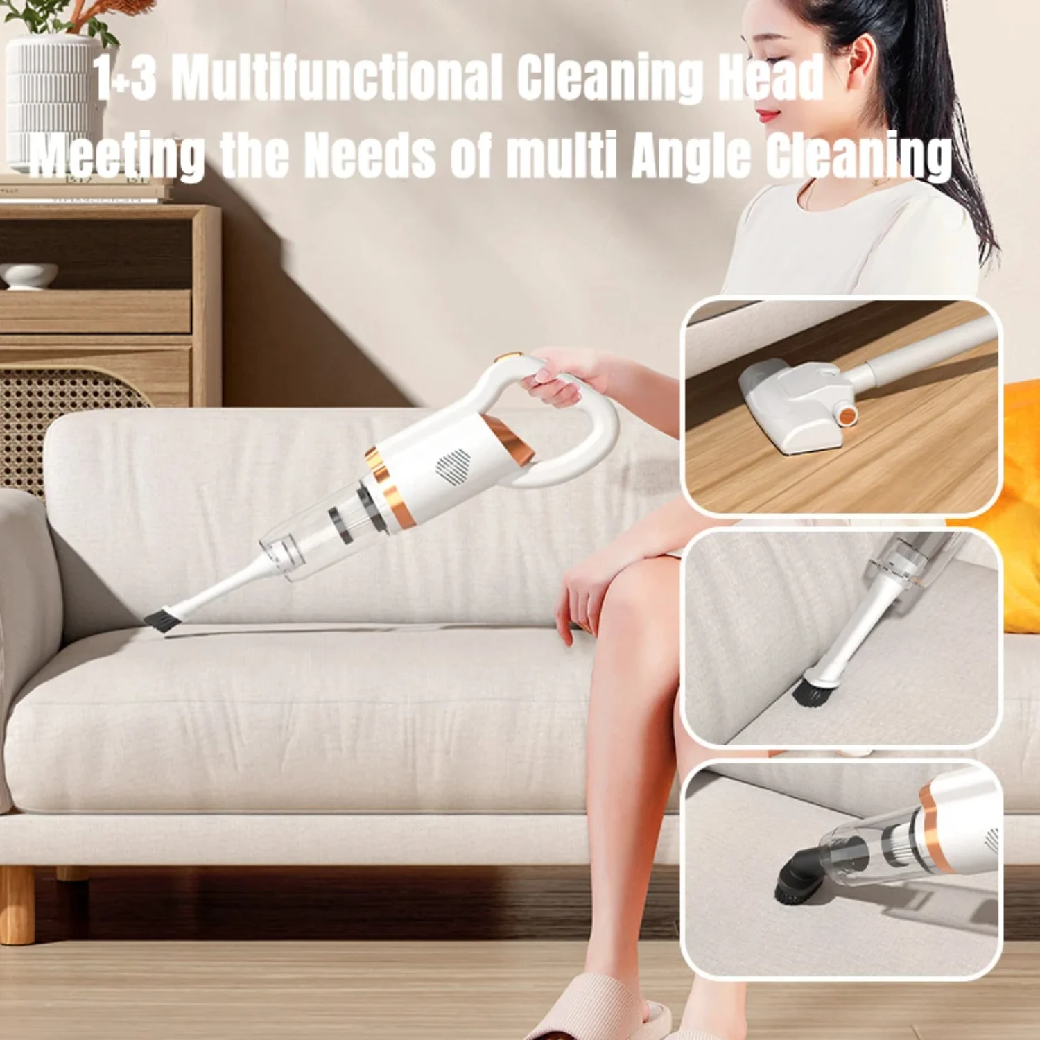 Handheld Vacuum Cleaner Wireless Sweeper 8500Pa Powerful Cordless  Car Remove Mites Floor Dust