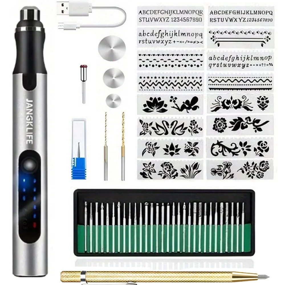 Multifunktionales elektrisches Schleifwerkzeug-Set, tragbar, USB-Aufladung, 3 Geschwindigkeiten 5000 U/min-18000 U/min, ausgestattet mit Lithium-Ionen-Akku, geeignet zum Schleifen, Schneiden,