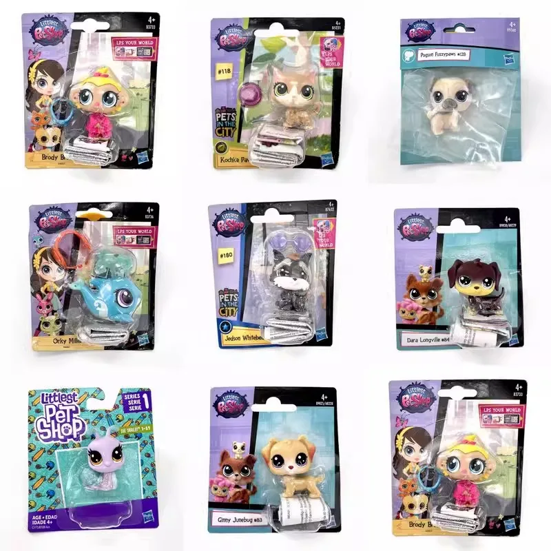 Hasbro Littlest Pet Shop Nette Big Eyed Haustier Katze Hund Affe Action Figur Puppe Modell Spielzeug Sammeln Ornamente Kinder Geschenke