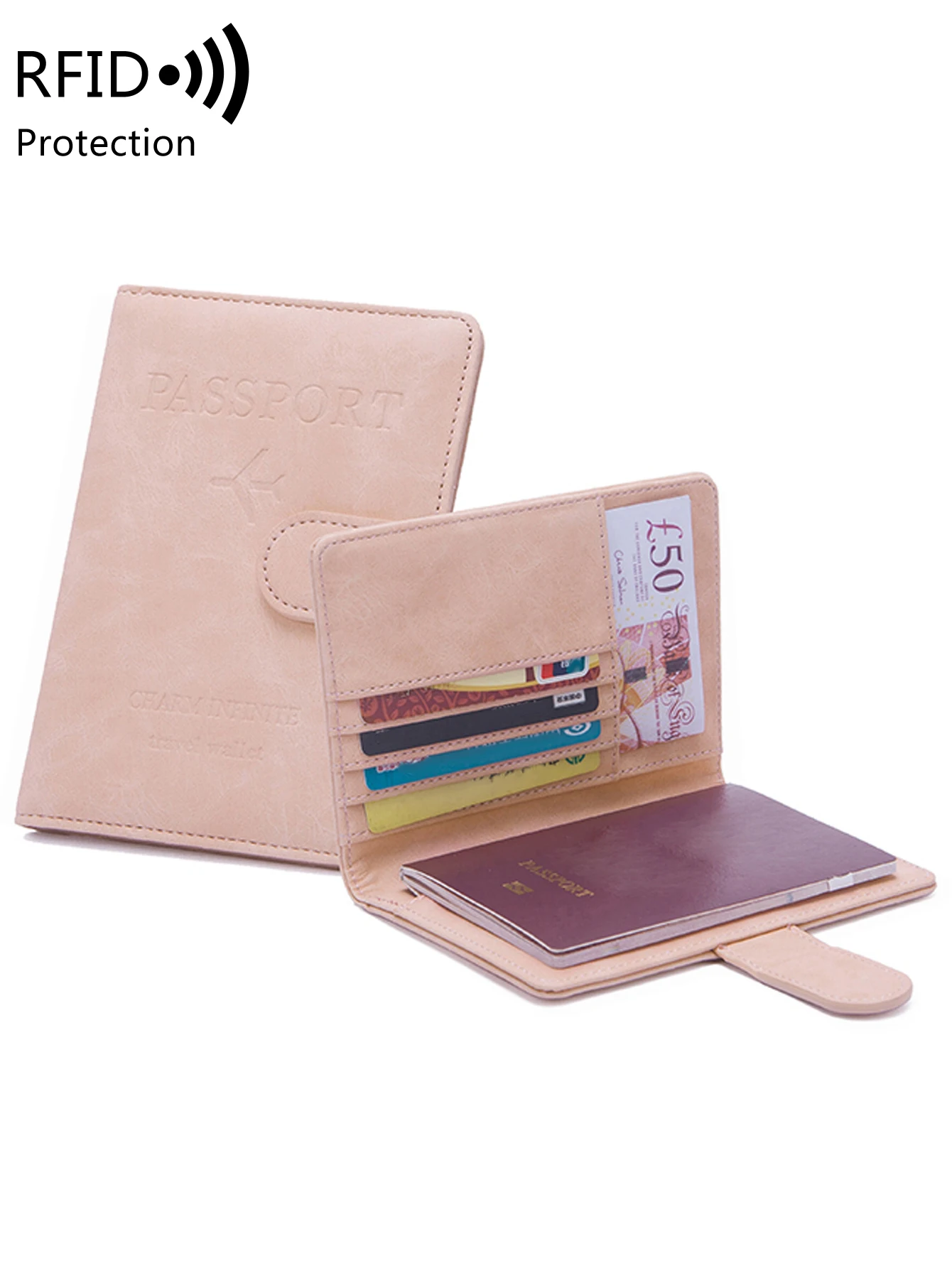 Passport holder, advanced leather RFID shielding travel protection case, suitable for passports/credit cards/air tickets,