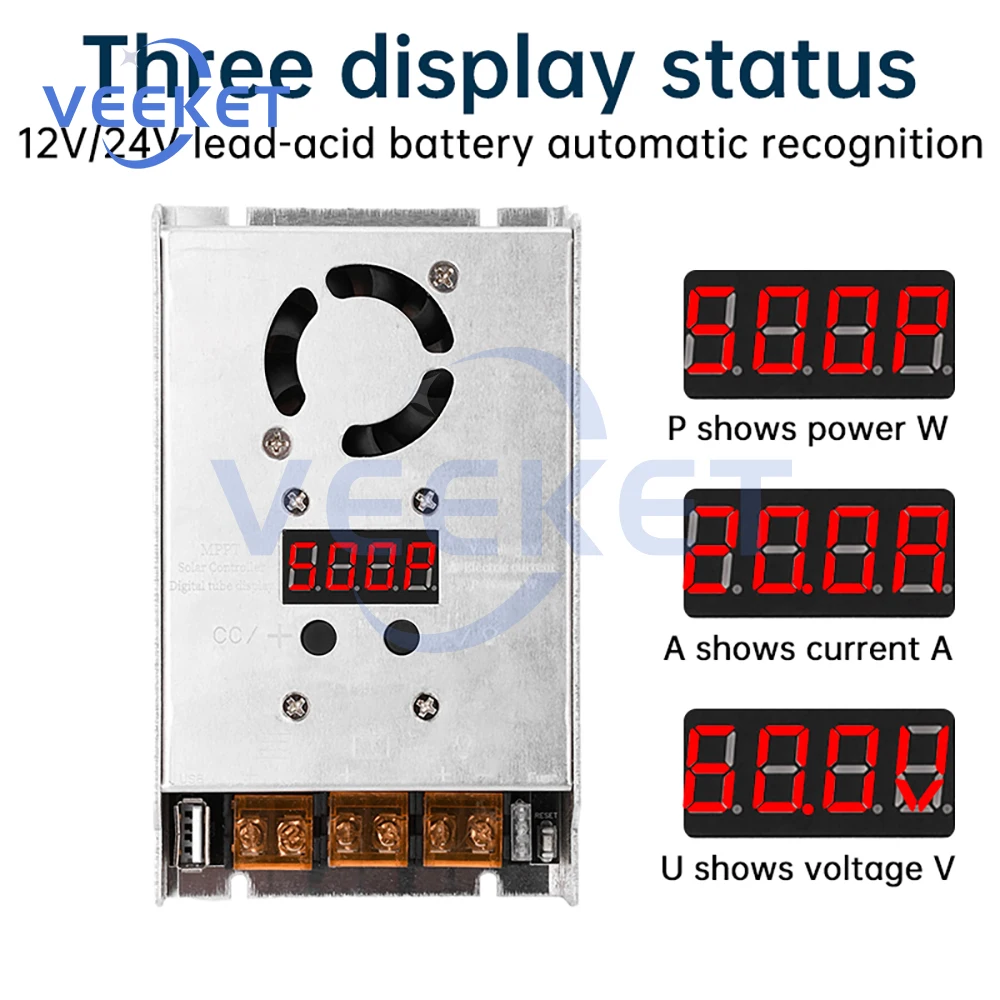 MPPT 500W 450W 20A Solar Controller DC18-80V Input Buck Charging Solar Buck Controller 12V24V Auto Recognition