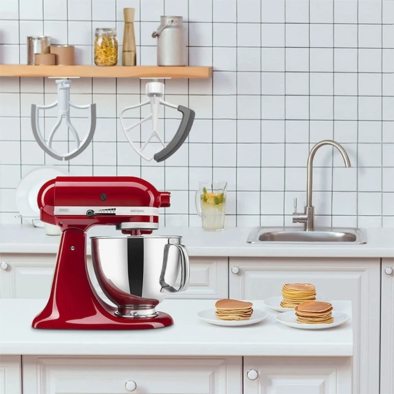 Kitchen Stand Mixer Accessory Stand Hanger Under Cabinet Dough Hook Storage Easy to Install4Pcs Mixer Attachment Holder