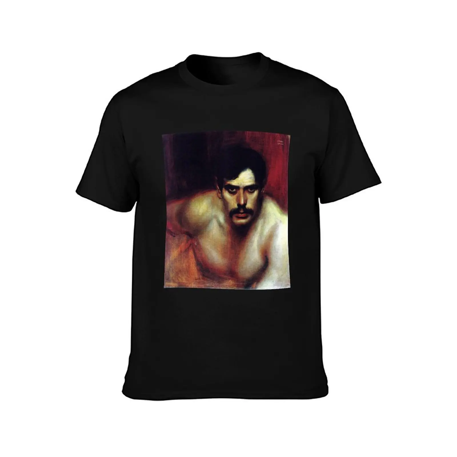 Male Portrait Study (A Bad Conscience) - Franz Von Stuck T-Shirt Fashion Letter Print T-Shirt