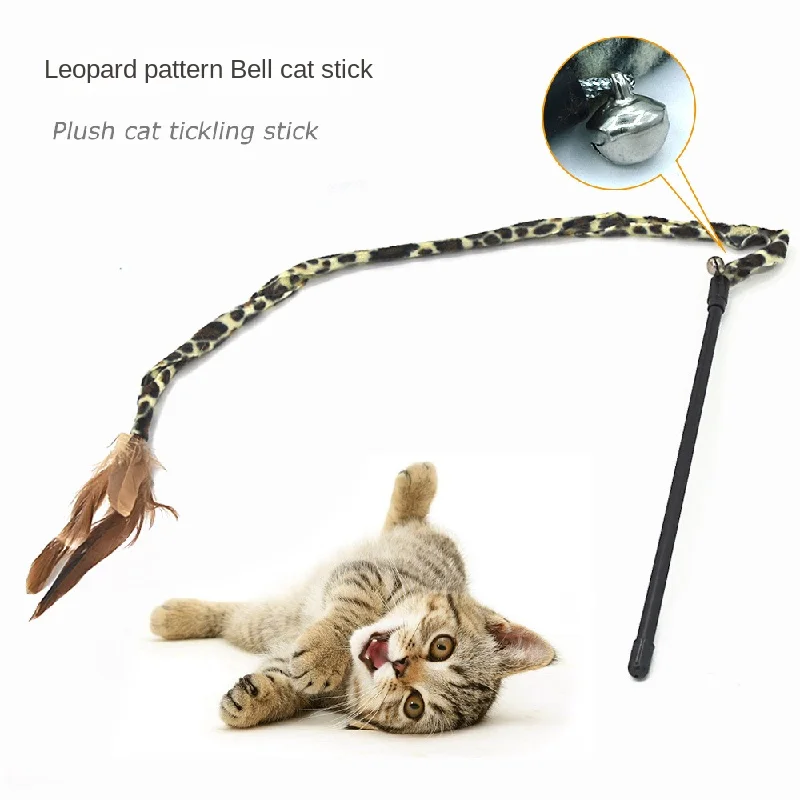 

For Cat Teaser Stick Toy With Bell With Feather Snake Shape Funny Accompany Interactive Plush Toys Pet Supplies for Kitty