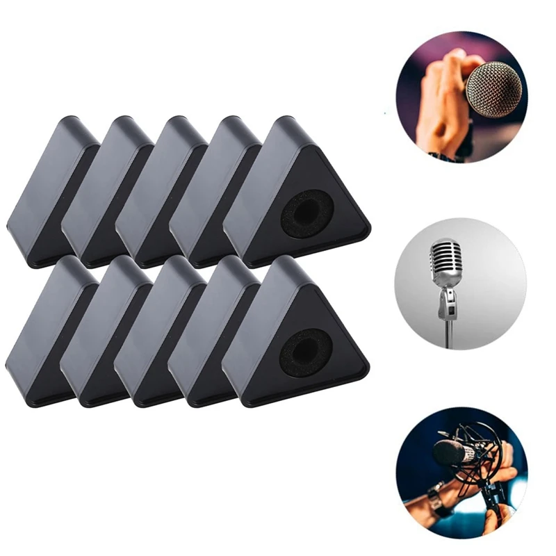 BNVN-10Pcs ميكروفون Markflag Mic Station-Cube Interview Box Stand Flags على شكل حامل مراسل حقن، أسود