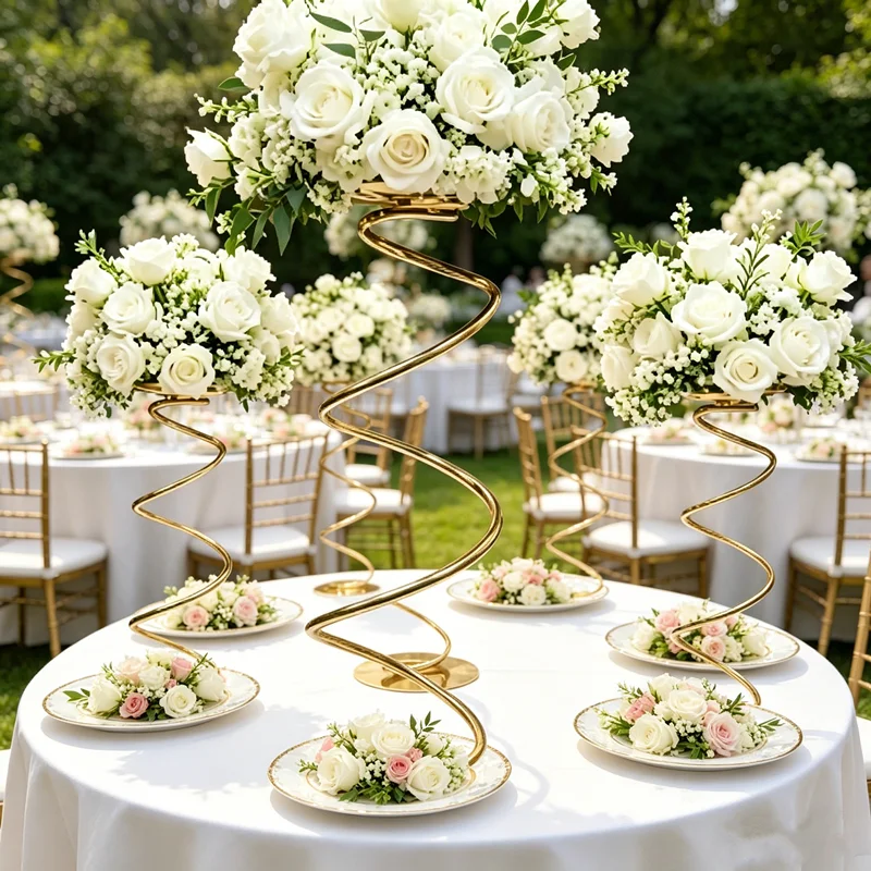 10개/60cm-100cm/15개 맞춤형 고급 금속 꽃 - Wedding Decor Supply Store 리뷰 및 가격