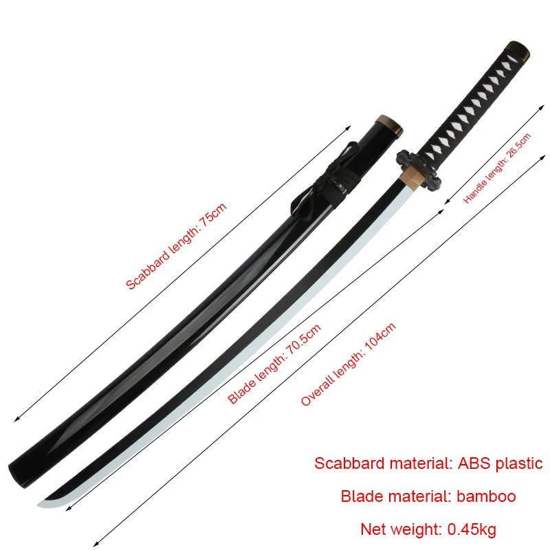 Gioco Online Fate Katana 104cm Okita Souji Cosplay Toy Sword Black White Blade 1:1 modello originale