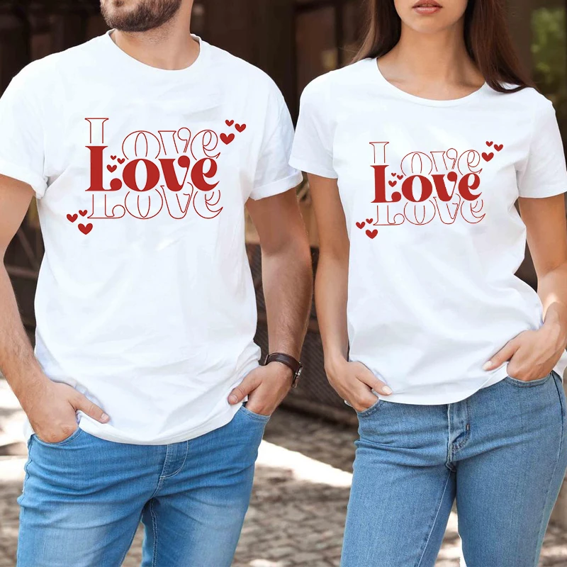 

Love Shirt Valentine's Day Tee Valentine Shirts Love Tops Gift for Her Harajuku Women Clothing Vintage Tops