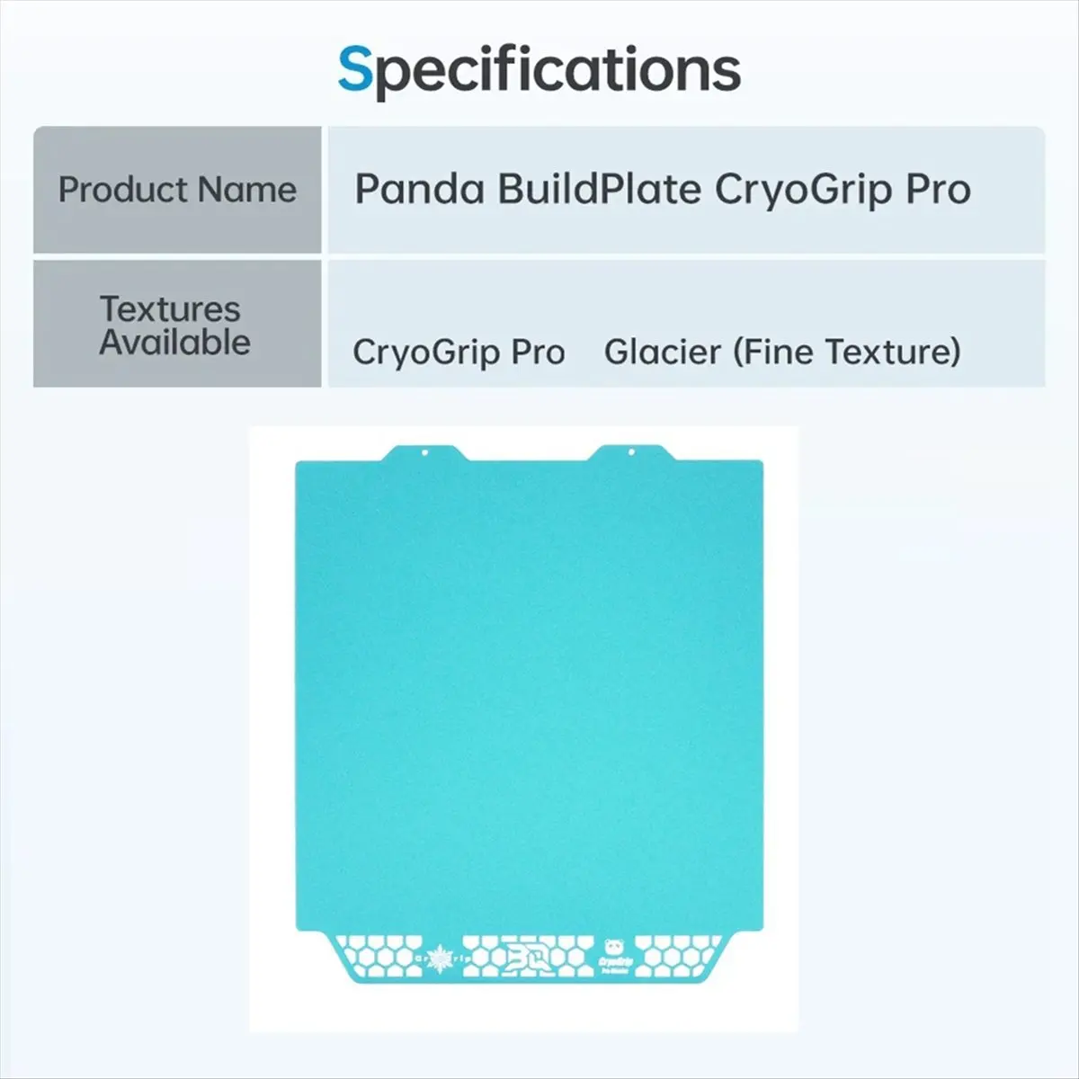 Welcome Deal- Panda Build Plate CryoGrip Pro Glacier Fine Textures Spring Steel Double Sided Textured for A1 Mini 3D Printer