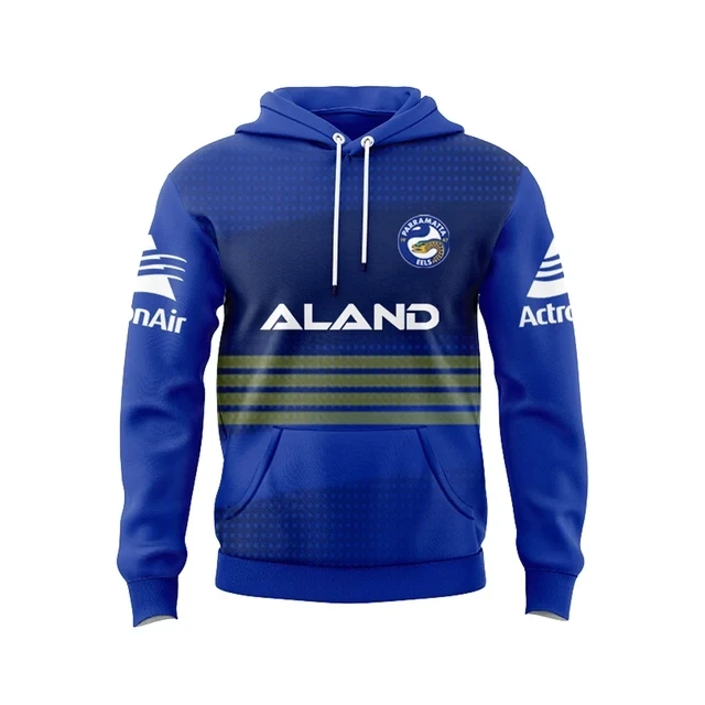 Customization 2024 Parramatta Eels Hoodie Hat Home / Away Rugby Jersey - Mens Size: S-5XL （Print Custom Name Number）