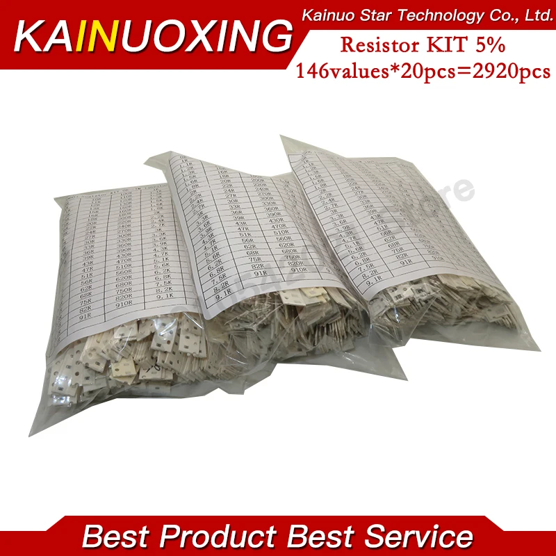 146Values 0603 0805 1206 5% SMD Resistor Assorted kit 0R - 1M ohm Resistors Set 146ValuesX20pcs=2920pcs