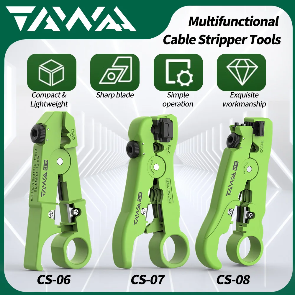 

Multifunction Cable Stripper Jacket Slitter & Ring Tool Strip Coaxial, Stripped Roundwire (UP & STP) or Flat Wire And Multi