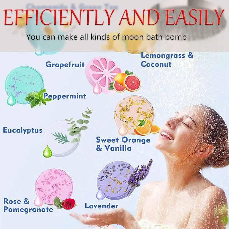 

Bath Mold Kit with Set of Molds, DIY Round Bath , Shower Steamer Press, Suitable for DIY Making Supplies