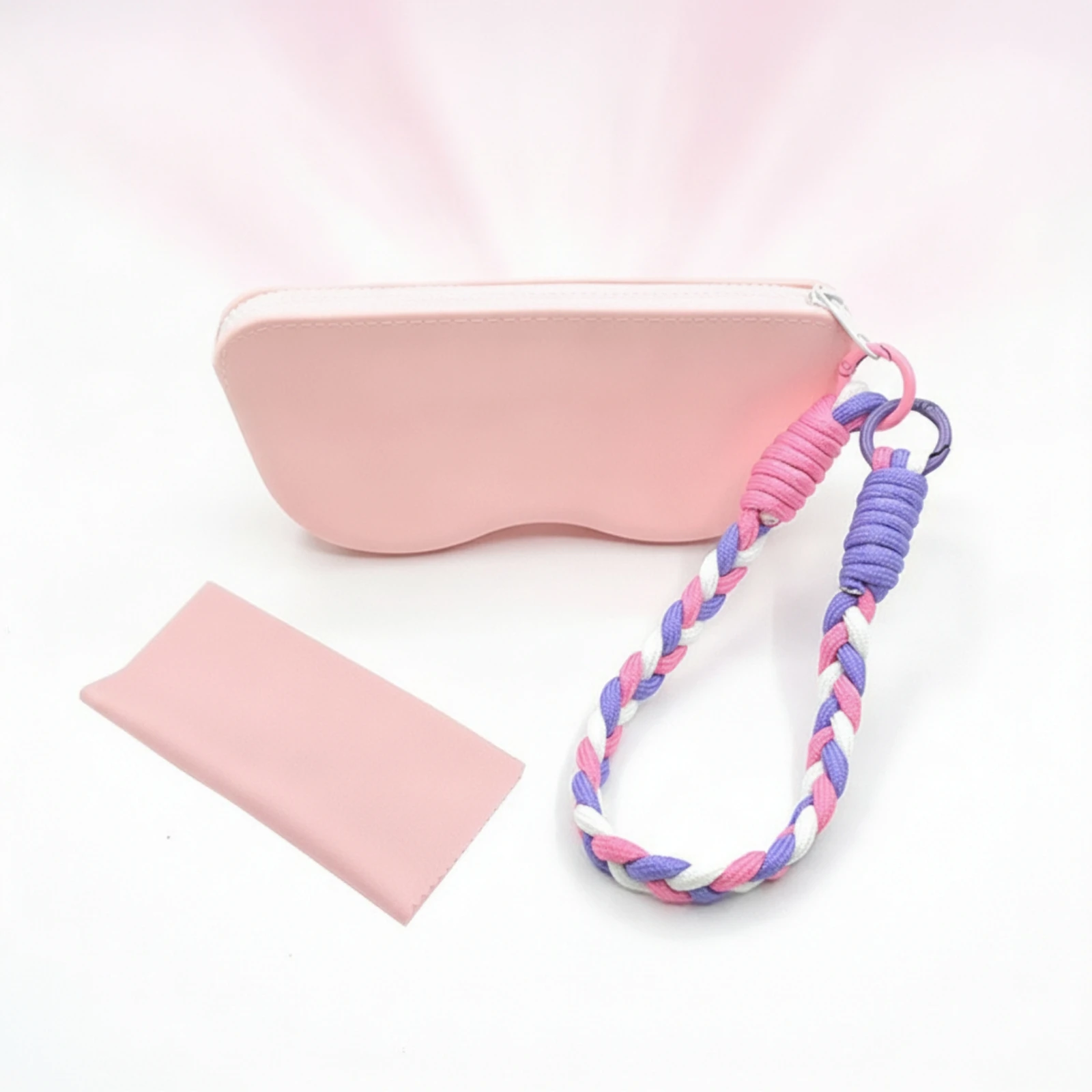Eyeglass Case with Zipper Zippered Silicone Eyeglass Pouch with Zipper Glasses Case with Wrist Strap Safeguarding Soft