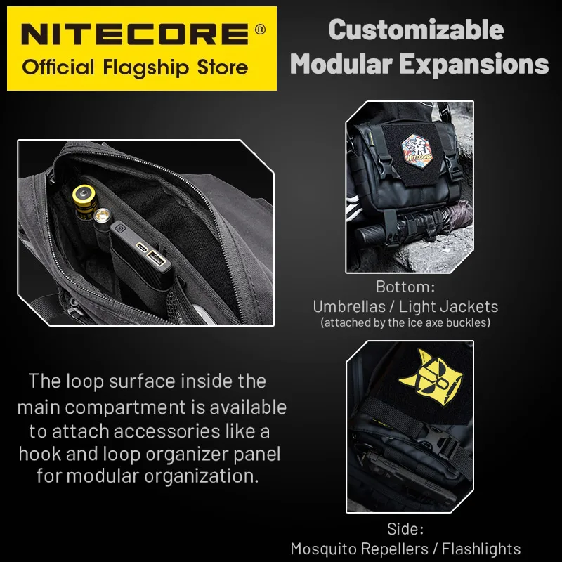 Nitecore-多機能ハンドストラップ,戦術的なチェストバッグ,ショルダーバッグ,iPhone,Xiaomi用