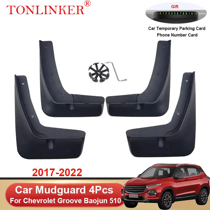 TONLINKER Car Mudguard For Chevrolet Groove Baojun 510 2017 2018- 2021 2022 Mudguards Splash Guards Fender Mudflaps Accessories