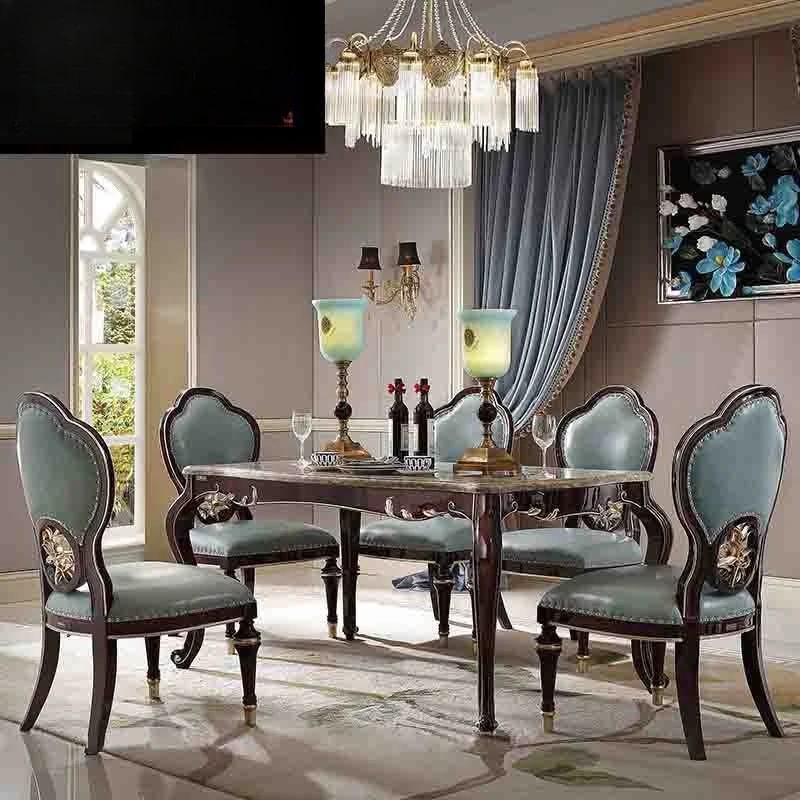 Long dining table Post-modern rectangular dining table Dining table and chair combination furniture