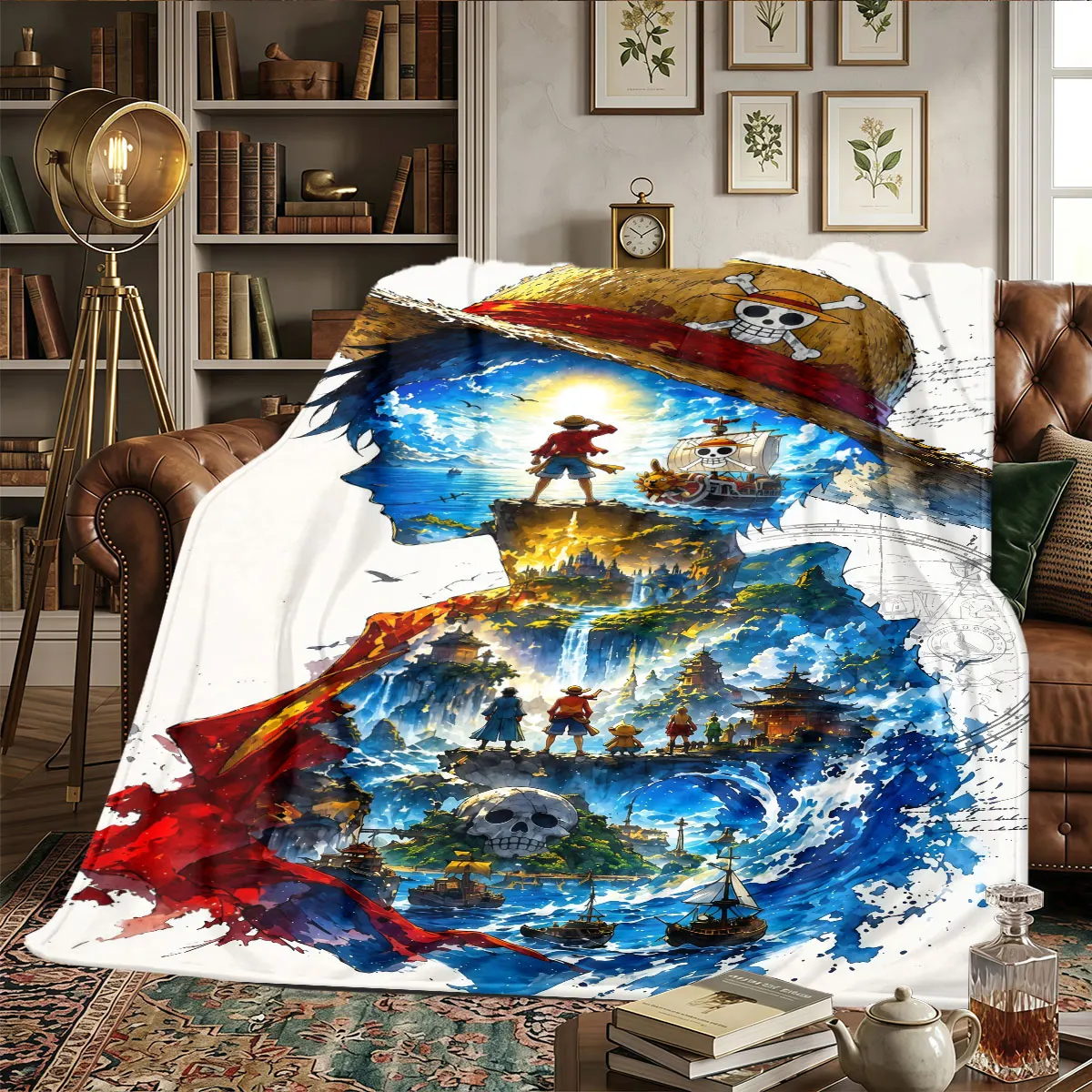 One Piece Patterns Home Blanket Lightweight and portable for Bedrooms Naps Home Decor Warmth and Comfort Birthday Gifts -HE26