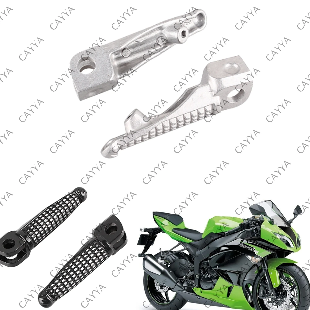 2pcs Motorcycle Front Foot Rest Peg 2Pcs Footrest for Kawasaki ZX6R ZX10R ZX9R Z1000 Z750 Z750S ER6N ER6F