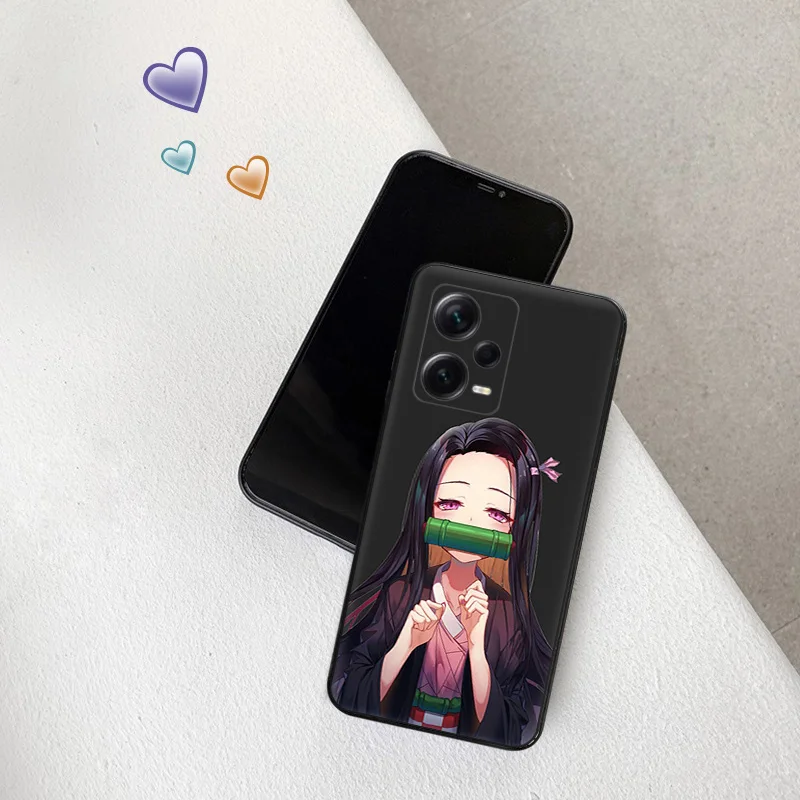 Silicone Soft Phone Case for Redmi Note 13 Pro 4G 12 12c 13c Demon Slayer Xiaomi 12t 12x 13Lite Kimetsu No Yaiba Cartoon Cover