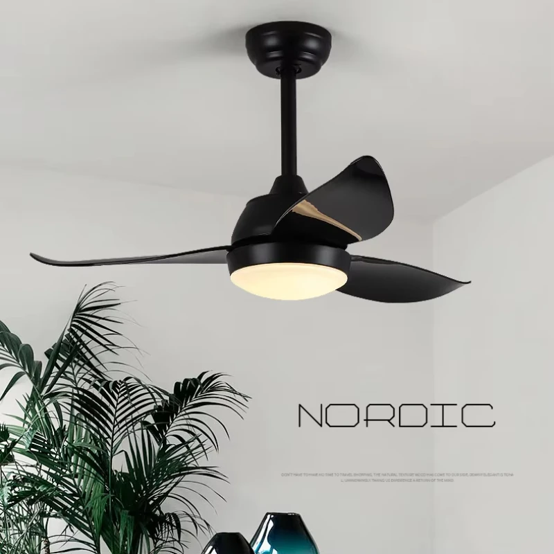 Black/White Indoor Ceiling Fan with Light Kit with And Remote Control for Living Room and Bedroom  ABS Blade 36/46 Inch